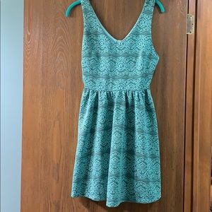Pink Owl Sea Green Lace Print Dress NWT
